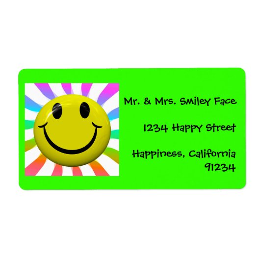 Heldere Happy Face Labels (Voorkant)