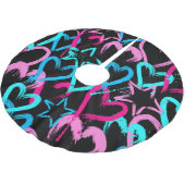 Heldere harten en sterren, naadloos patroon. kerstboom rok (Gekanteld)