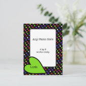 Heldere harten rond mijn foto briefkaart (Staand voorkant)