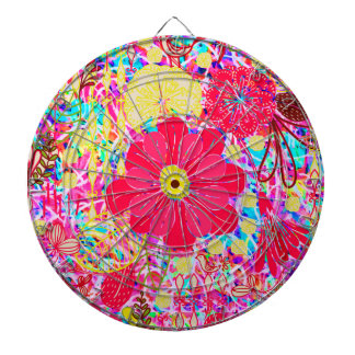Heldere heldere bloemen dartbord