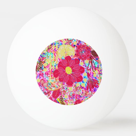 Heldere heldere bloemen pingpongbal (Voorkant)