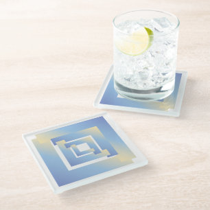 heldere hemel kleuren glazen onderzetter