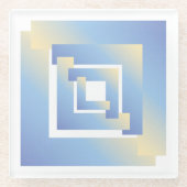 heldere hemel kleuren glazen onderzetter (Voorkant)