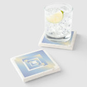 heldere hemel kleuren stenen onderzetter (Zijkant)