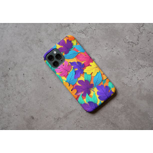 Heldere Herfst Bladeren Patroon op Warm Geel iPhone 16 Pro Max Hoesje