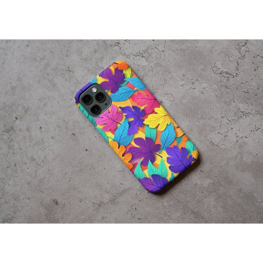 Heldere Herfst Bladeren Patroon op Warm Geel Case-Mate iPhone Case