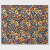 Heldere herfst bloeit cadeaupapier (Vlak)