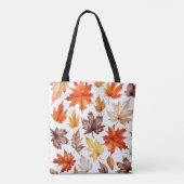Heldere herfst laat botanische illustratie achter tote bag (Achterkant)