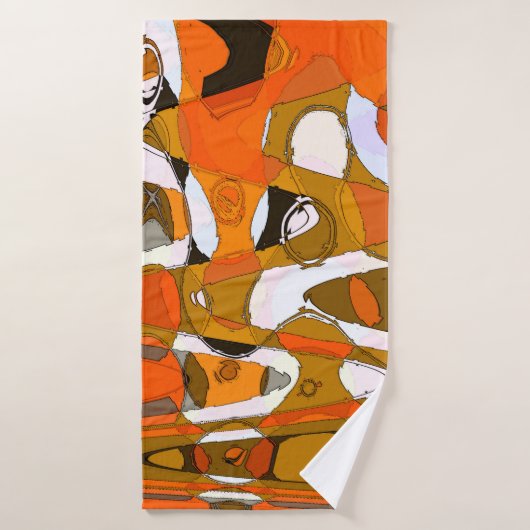 Heldere herfstcirkels: abstract patroon. badhanddoek (Badhanddoek)