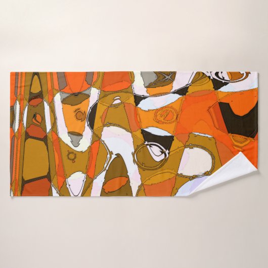 Heldere herfstcirkels: abstract patroon. badhanddoek (Badhanddoek)