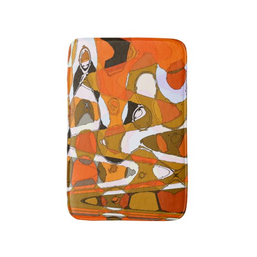 Heldere herfstcirkels: abstract patroon. badmat (Voorkant Verticaal)