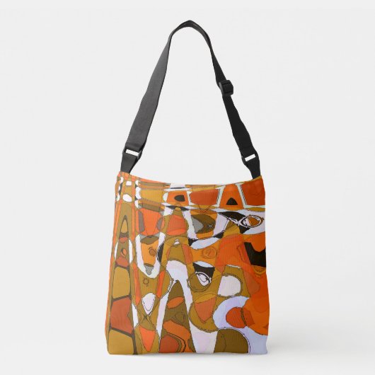Heldere herfstcirkels: abstract patroon. crossbody tas (Voorkant)