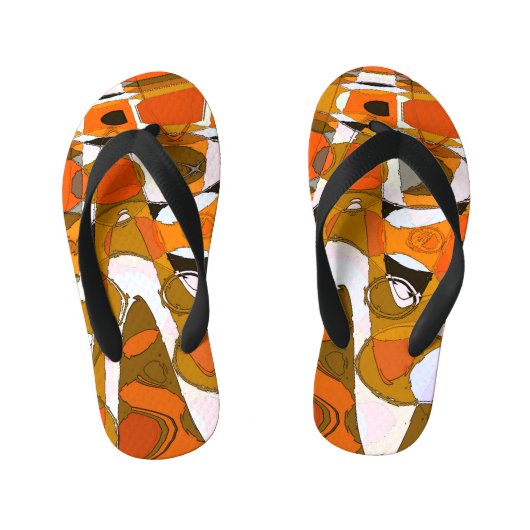 Heldere herfstcirkels: abstract patroon. kinder teenslippers (Voetbed)