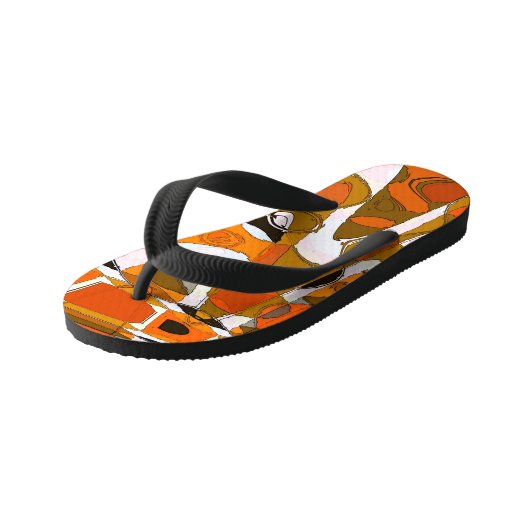 Heldere herfstcirkels: abstract patroon. kinder teenslippers (Schuin)