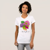 Heldere hibiscus flower line Art T-shirt (Voorkant volledig)