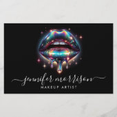 Heldere Holografische Lips Make-up Artiest, Schoon Flyer (Voorkant)
