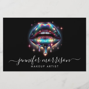 Heldere Holografische Lips Make-up Artiest, Schoon Flyer