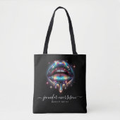 Heldere Holografische Lips Make-up Artiest, Schoon Tote Bag (Voorkant)