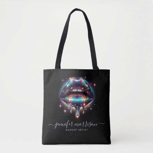 Heldere Holografische Lips Make-up Artiest, Schoon Tote Bag (Voorkant)