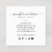 Heldere Holografische Lips Make-up Artiest, Schoon Vierkante Visitekaartje (Achterkant)