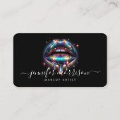Heldere Holografische Lips Make-up Artiest, Schoon Visitekaartje (Voorkant)