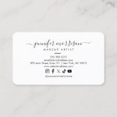 Heldere Holografische Lips Make-up Artiest, Schoon Visitekaartje (Achterkant)