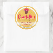 Heldere honinggele rode cupcake gebakken stremlabe ronde sticker (Tas)