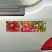 Heldere Hot Pink en gele Daisy bloemen Bumpersticker (Op auto)