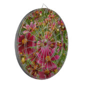 Heldere Hot Pink en gele Daisy bloemen Dartbord (Voorkant Links)