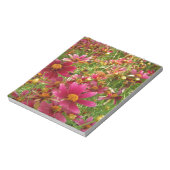 Heldere Hot Pink en gele Daisy bloemen Notitieblok (Linkerzijde)