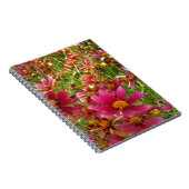 Heldere Hot Pink en gele Daisy bloemen Notitieboek (Rechterzijde)