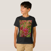 Heldere Hot Pink en gele Daisy bloemen T-shirt (Voorkant volledig)