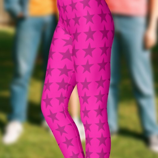 Heldere Hot Pink Star Pattern Leggings