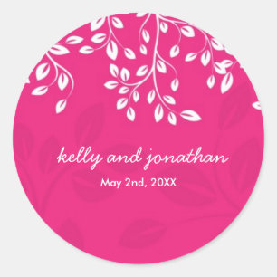 Heldere Hot Pink Wedding Stickers