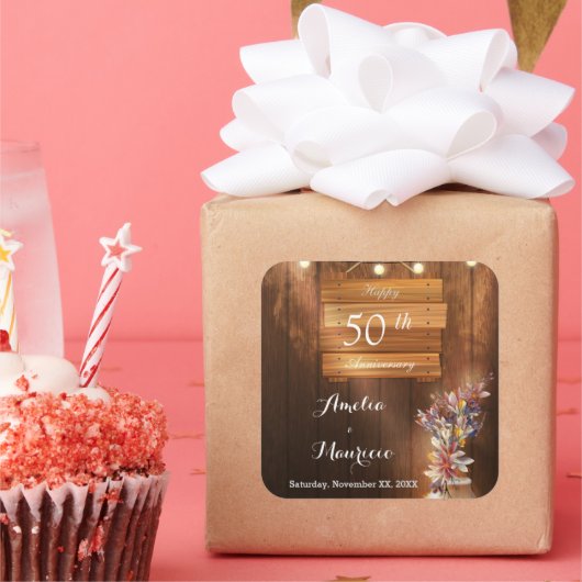 Heldere houten Stickers van het 50ste Jubileum (Feest)