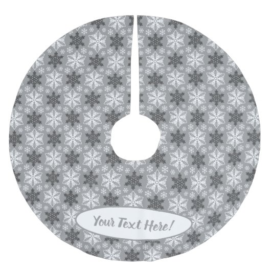 Heldere houtskool winter wit sneeuwvlok patroon kerstboom rok (Voorkant)