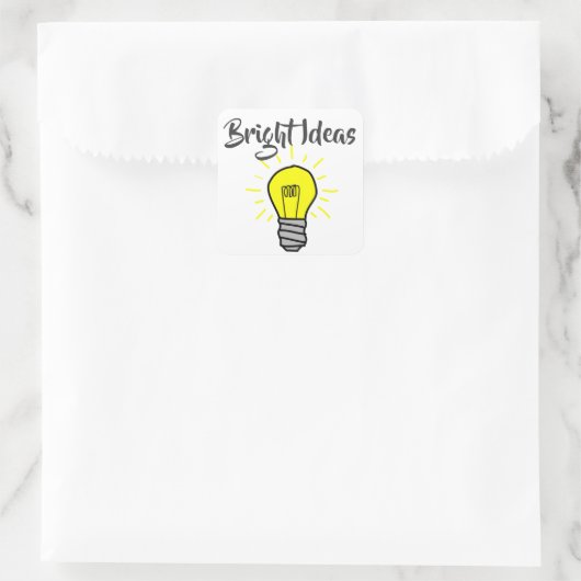Heldere ideeën vierkante sticker (Tas)