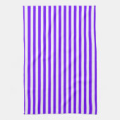 Heldere indigo, violet, Paarse en witte strepen Theedoek (Verticaal)