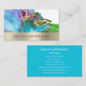 Heldere inktpatronen met goudlef modern visitekaartje (Voorkant / Achterkant)