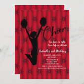 Heldere iriserende Silouhette Cheerleader Verjaard Kaart (Voorkant / Achterkant)