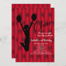 Heldere iriserende Silouhette Cheerleader Verjaard Kaart
