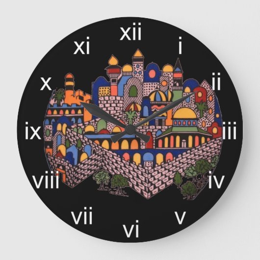 Heldere Jeruzalem wandklok (Voorkant)