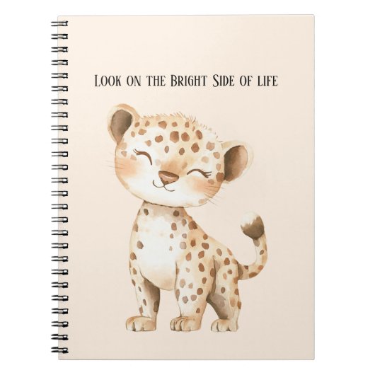 Heldere Kant van het Leven Cheetah Notitieboek (Voorkant)