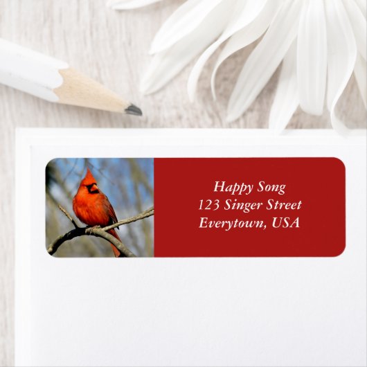 Heldere kardinale adreslabels (witte tekst) etiket (Insitu)