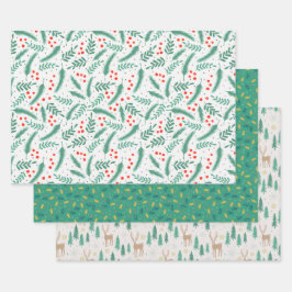 Heldere Kerst Groene Bundel: Kleur Bosgroen Inpakpapier Vel