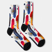 Heldere kerst met rode, blauwe en gouden sterren sokken (Rechts)