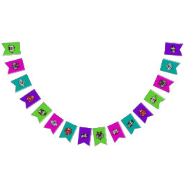 Heldere kerstbanner met feestritters vlaggetjes