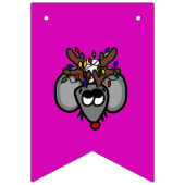 Heldere kerstbanner met feestritters vlaggetjes (Tweede vlag)