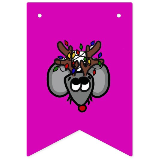 Heldere kerstbanner met feestritters vlaggetjes (Tweede vlag)