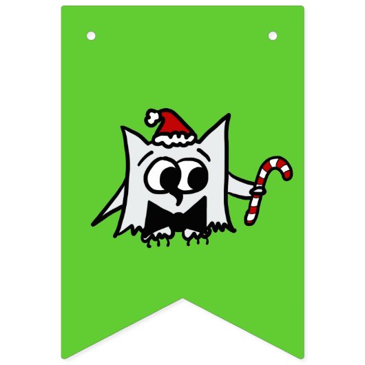 Heldere kerstbanner met feestritters vlaggetjes (Eerste vlag)